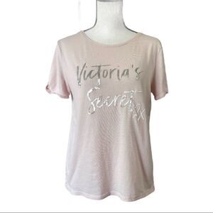 Victoria's Secret Cuffed Sleeve Graphic Pajama Top Tee Shirt - Medium